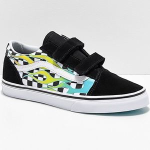 vans old skool v surf flames skate shoes